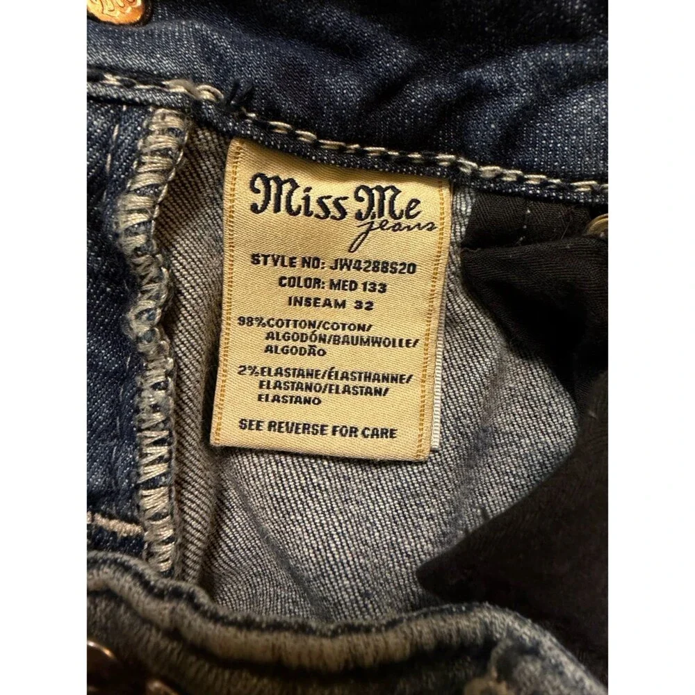 Miss Me size 25 Dark Blue Embellished Skinny Jeans